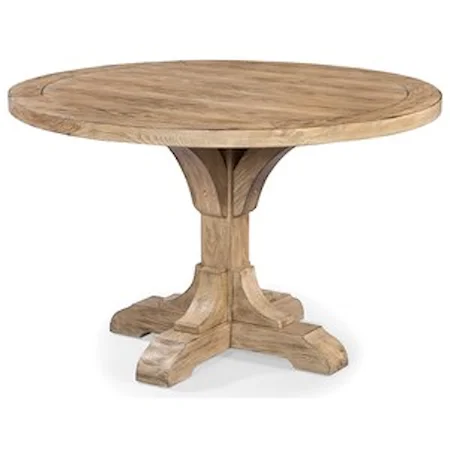 Relaxed Vintage Round Dining Table with Pedestal